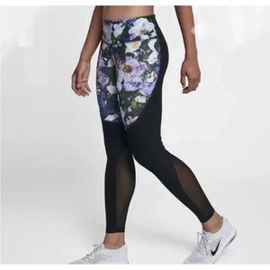NIKE DRI-FIT FLORAL BLACK LEGGINGS